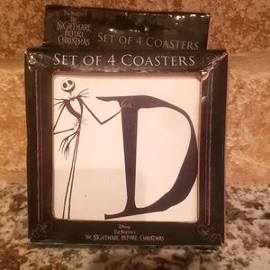 The Nightmare Before Christmas Set of 4 G Monogram Coasters